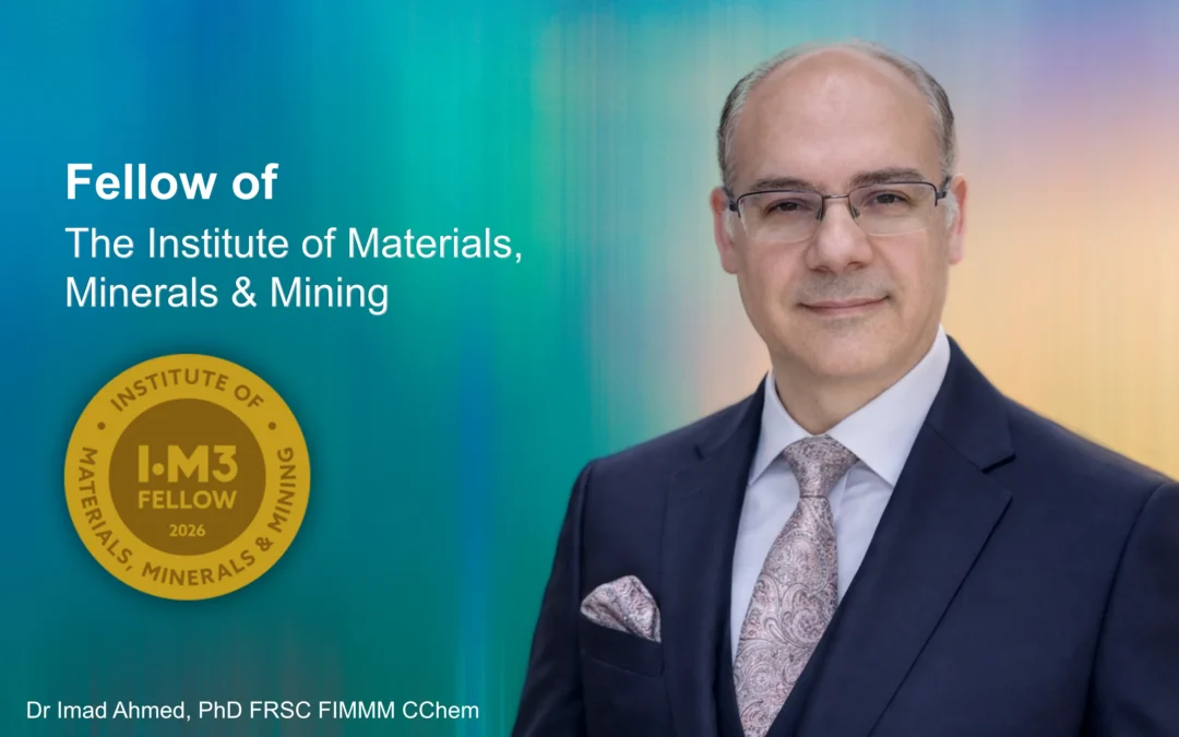 Nanolyse Congratulates Imad Ahmed on Election as Fellow of the Institute of Materials, Minerals and Mining