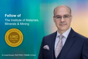 envirotec | Nanolyse Congratulates Imad Ahmed on Election as Fellow of the Institute of Materials, Minerals and Mining | Nanolyse Technologies Limited envirotec | IOM3 | Fellow | Nanolyse Technologies Limited | January 2, 2026